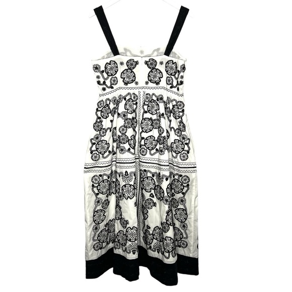 Johnny Was Mel Embroidered Midi Dress Black White Size M - Picture 2 of 11